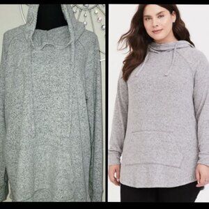Torrid Gray Cowlneck Hoodie 0X XL